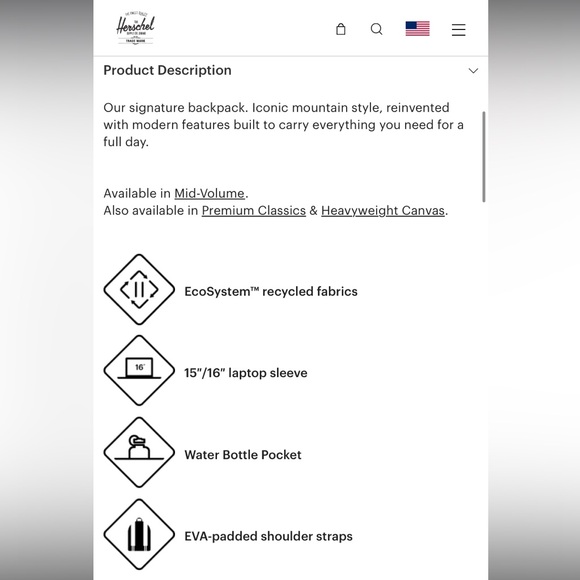 Herschel Tortoiseshell Strap Black Canvas All American Backpack Bag - Picture 9 of 12